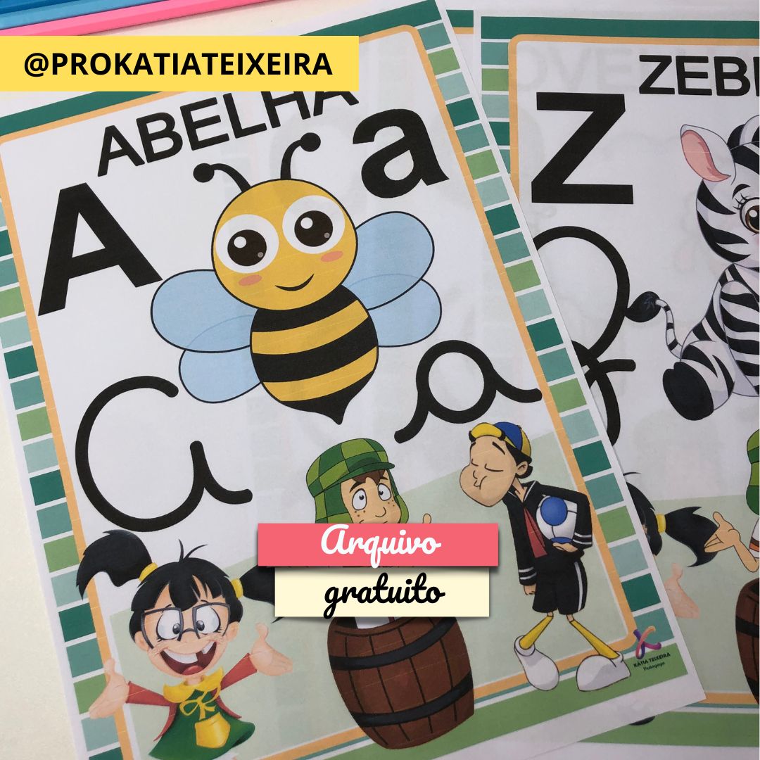 Alfabeto Ilustrado para Imprimir Educação Infantil