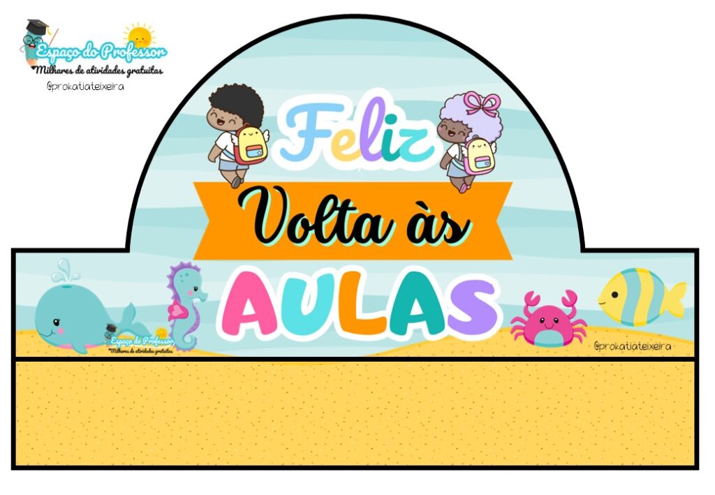 Coroa Volta às Aulas Tema Fundo do Mar M01