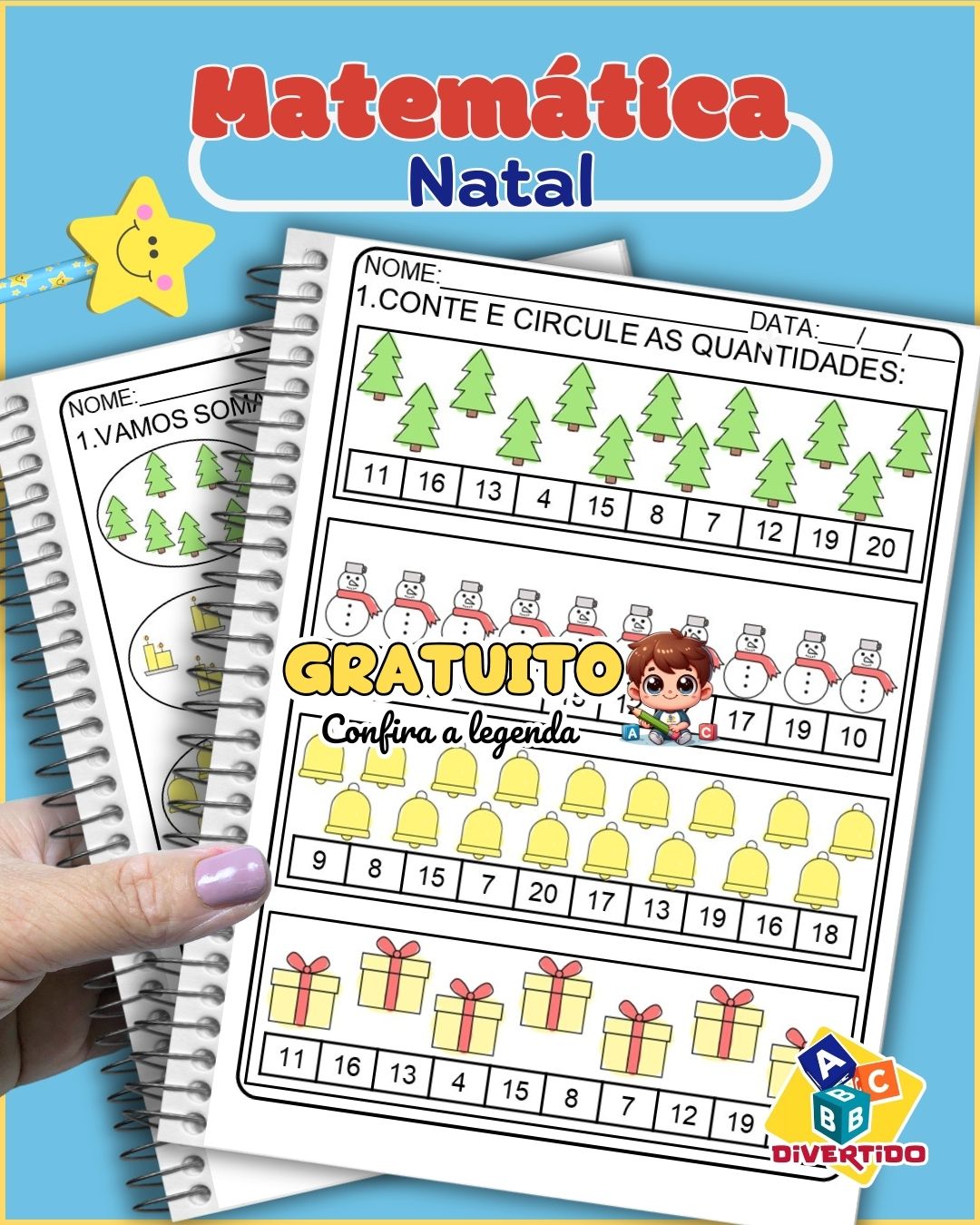 Atividades de Matemática para o 1º Ano tema Natal
