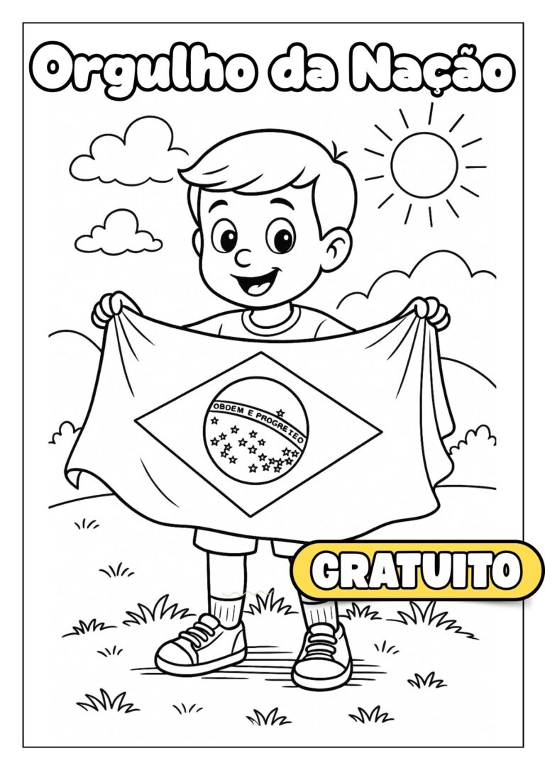 Texto com Desenho para Colorir e Atividades 07 de Setembro PDF