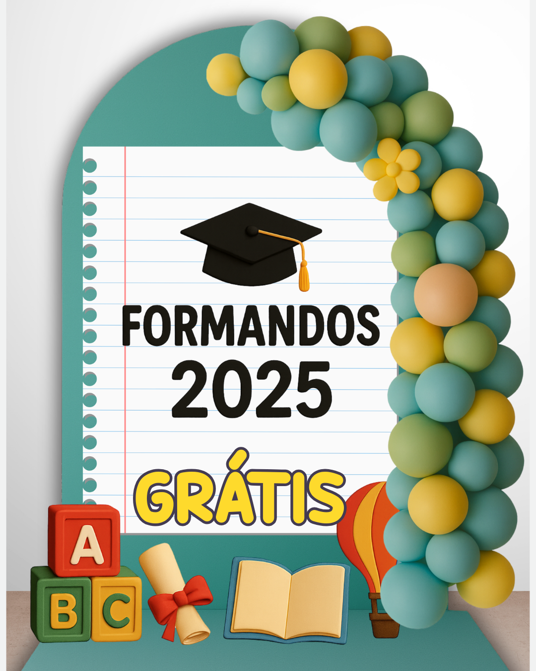 Painel Formatura Educação Infantil 2025 grátis -5