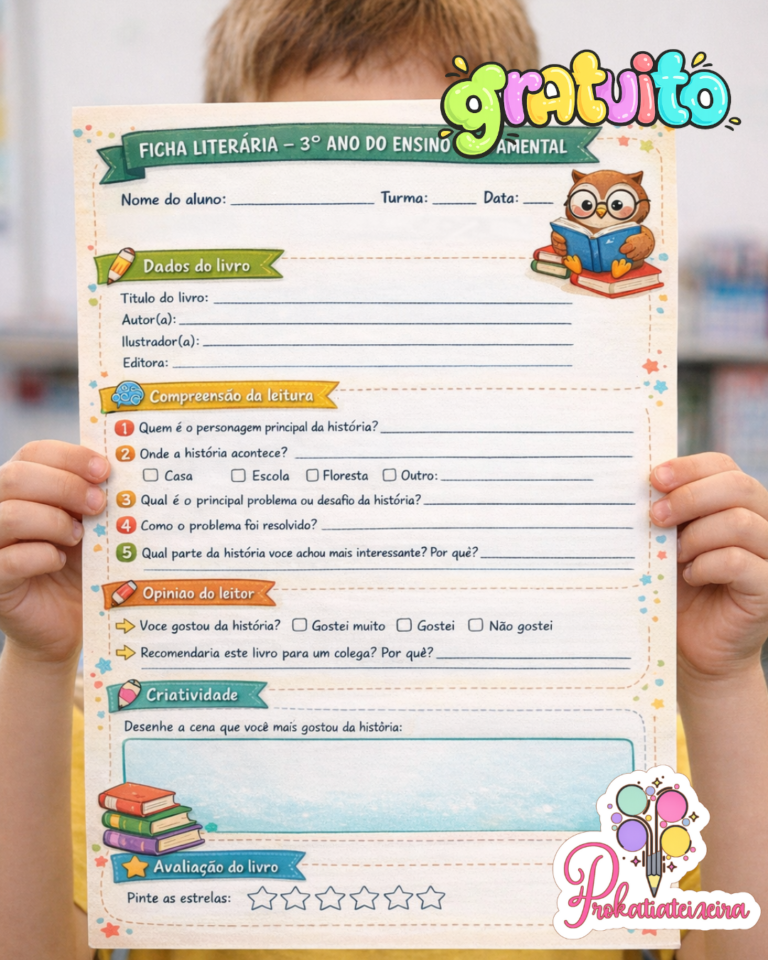 Ficha Literária 3º Ano Ensino Fundamental