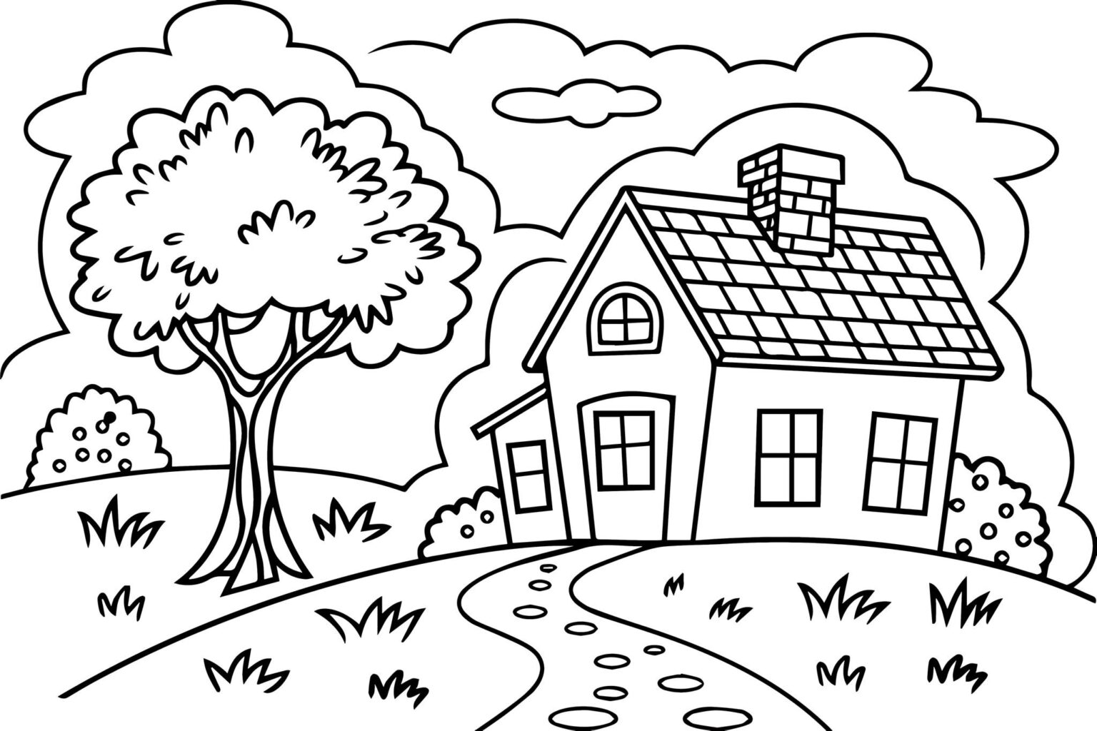 Desenhos de Casas para Imprimir e Colorir