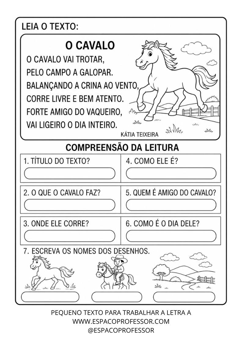 Pequeno Texto Para Trabalhar a Letra C