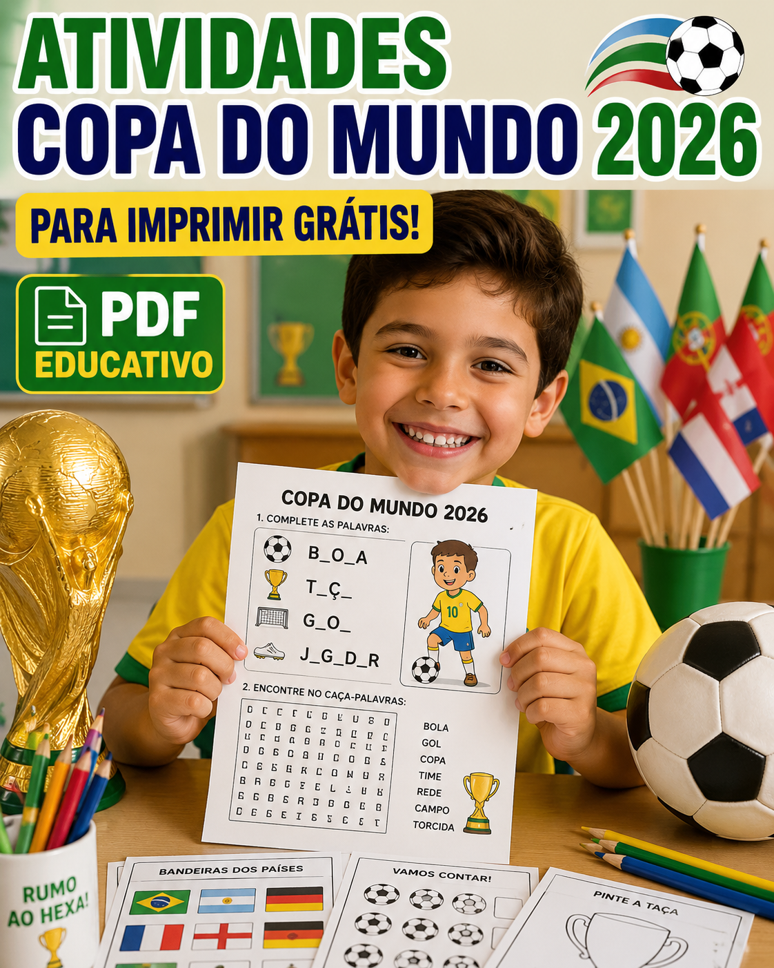 Atividades Copa do Mundo 2026 para Imprimir Grátis